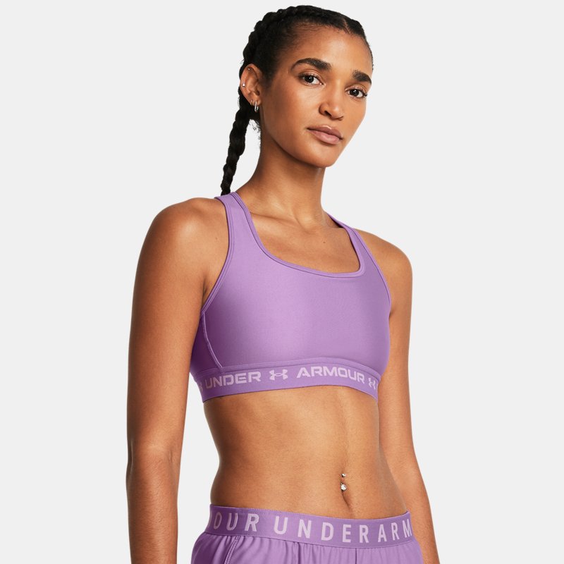 Under Armour Women's Armour® Mid Crossback Sports Bra Provence Purple / Provence Purple / Purple Ace M